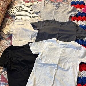 HUGE LOT of H&M Neutrals Tops and Shorts NEW 6 7